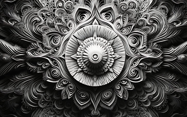 3d rendering abstract black white background